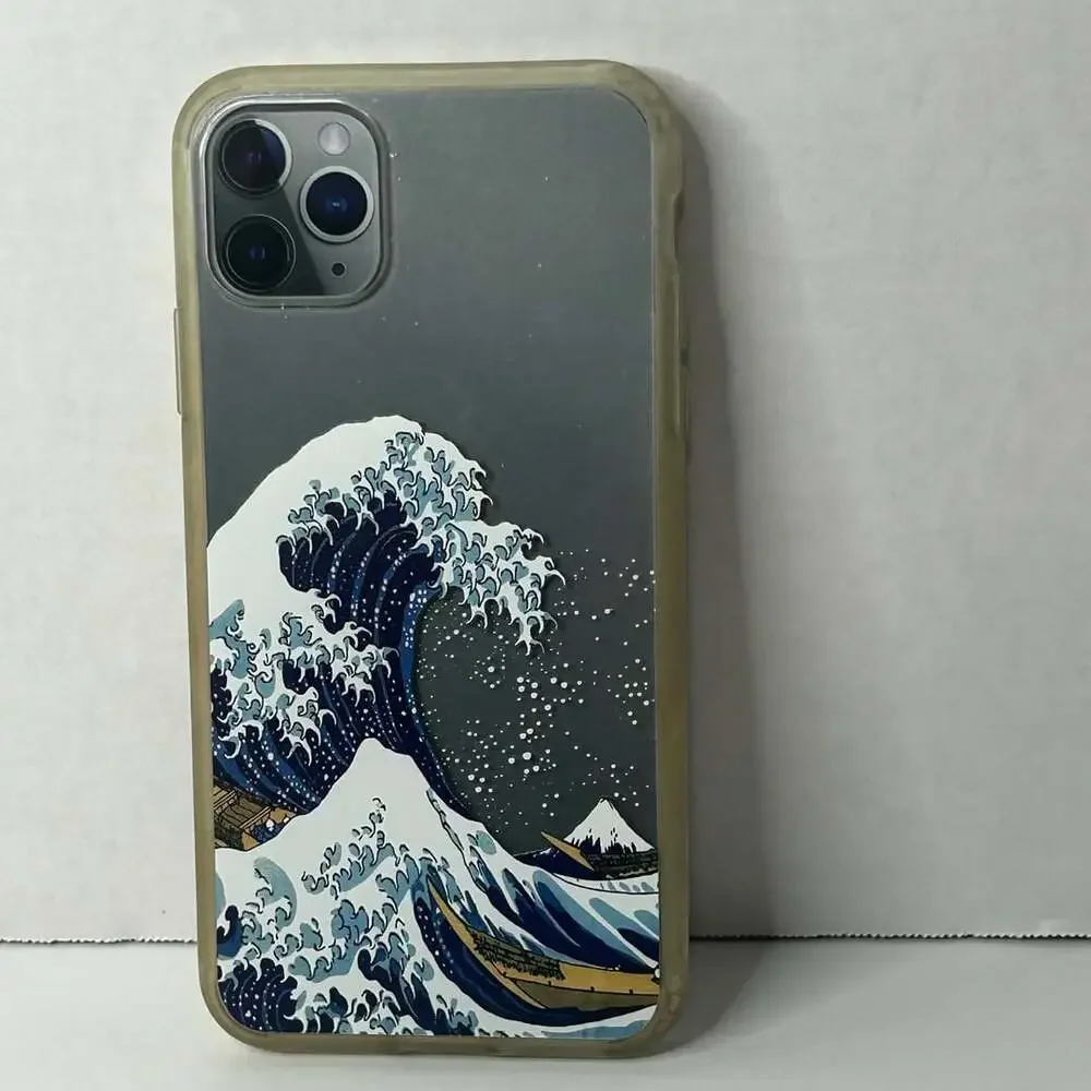 MOSNOVO iPhone 11 Pro Max Case Tokyo Wave Pattern Clear Design